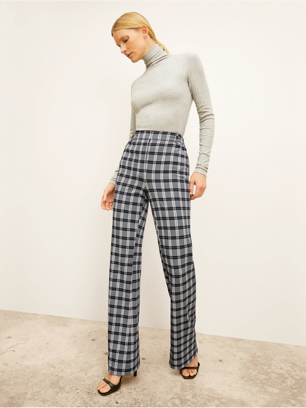 M.M. Lafleur The Horton Flare Pants in Washable Wool Twill in Black Still